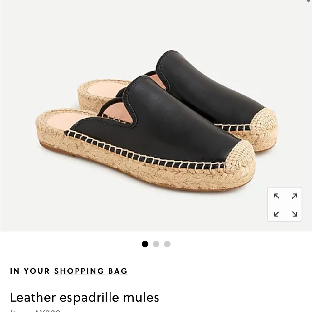 NEW J. Crew leather espadrille mules